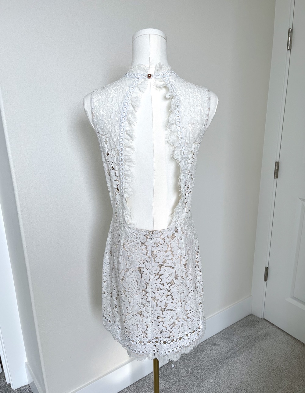 Saylor x Free People Coquette French Girl Open Back Lace Mini Dress - Picture 3 of 11